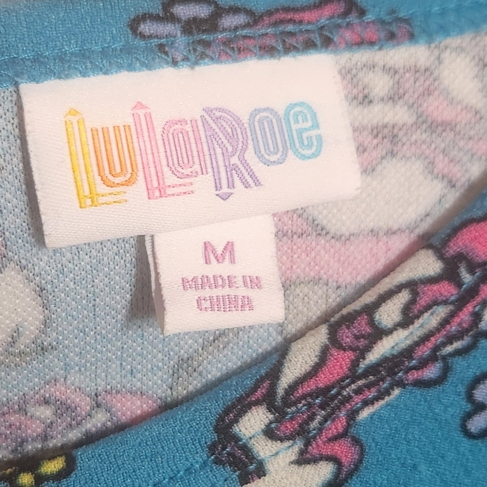 🌿LuLaRoe Blue Floral Midi Dress Size Medium - Picture 5 of 5